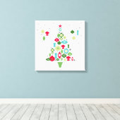 ヴィンテージモダンのクリスマスツリー キャンバスプリント (インサイチュ (ウッドフロア))