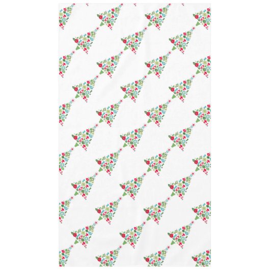 ヴィンテージモダンのクリスマスツリー テーブルクロス (正面)