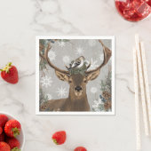 ヴィンテージモダンの素朴な冬鹿 スタンダードカクテルナプキン (インサイチュ)