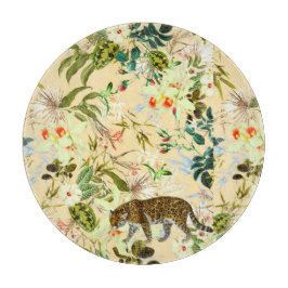 ヴィンテージモダンの花ジャングル熱帯地方 カッティングボード