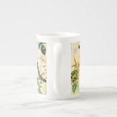 ヴィンテージモダンの花ジャングル熱帯地方 ボーンチャイナマグカップ (裏面)