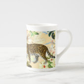 ヴィンテージモダンの花ジャングル熱帯地方 ボーンチャイナマグカップ (右)