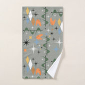 ヴィンテージモダンの象徴的な胃スターバスト灰色の線 バスタオルセット (ハンドタオル)