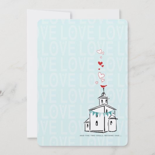 ヴィンテージモダンはチャペルに行く結婚ぞ 招待状 (裏面)