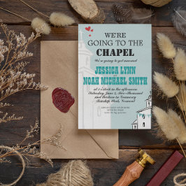 ヴィンテージモダンはチャペルに行く結婚ぞ 招待状