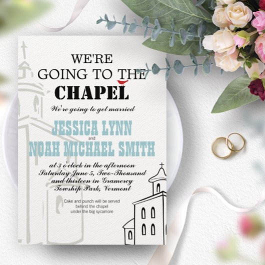 ヴィンテージモダンはチャペルに行く結婚ぞ 招待状