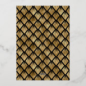 ヴィンテージモダンアールデコ日付のフォイル起動を保存 箔招待状 (裏面)