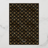 ヴィンテージモダンアールデコ日付のフォイル起動を保存 箔招待状 (裏面)