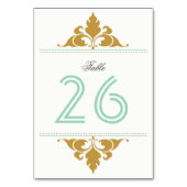 ヴィンテージモダンアールデコ金ゴールドミントテーブル番号 テーブルナンバー (裏面)