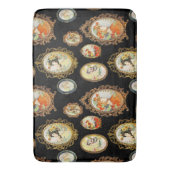 ヴィンテージモダンアールヌーボーガールズフラワーフレーム バスマット (正面縦)