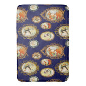 ヴィンテージモダンアールヌーボーガールズフラワーフレーム バスマット (正面縦)