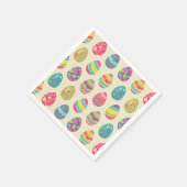 ヴィンテージモダンイースターエッグ装飾パターン スタンダードカクテルナプキン (角)