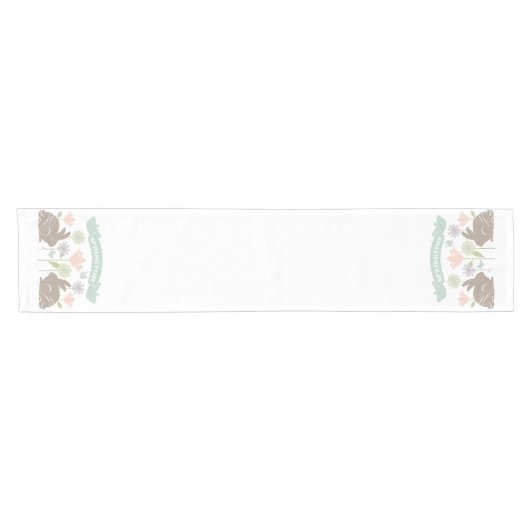 ヴィンテージモダンイースターバニー ショートテーブルランナー (横)