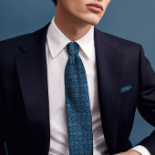 ヴィンテージモダンウィリアムモリスブルーシェル対角線 ネクタイ