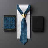 ヴィンテージモダンウィリアムモリスブルーシェル対角線 ネクタイ