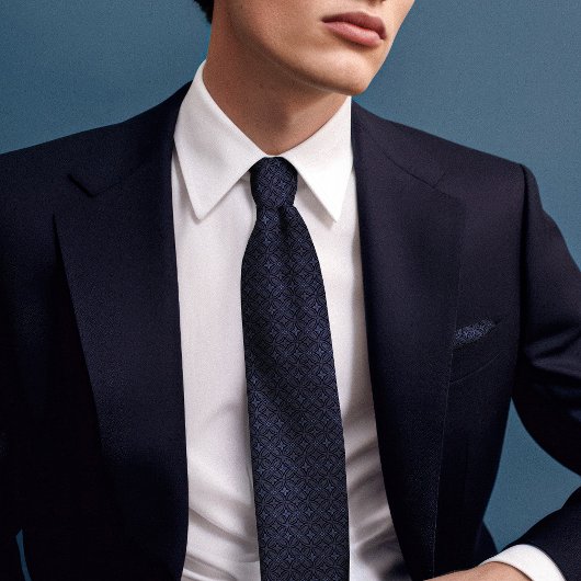 ヴィンテージモダンウィリアムモリスブルーダイヤモンド ネクタイ