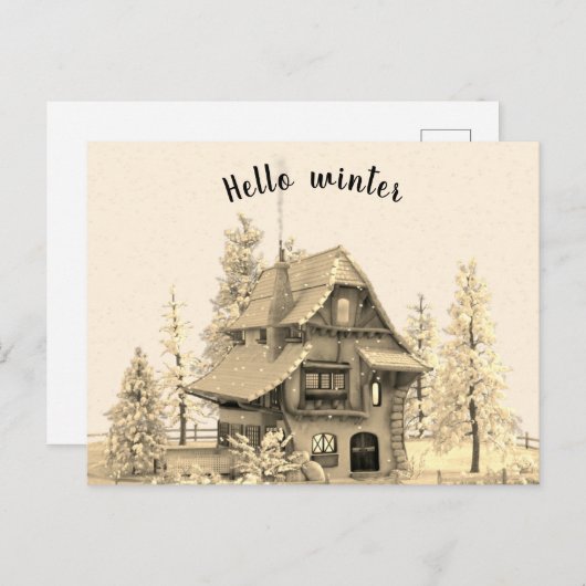 ヴィンテージモダンウィンターガーデンロッジ2 ポストカード (正面/裏面)