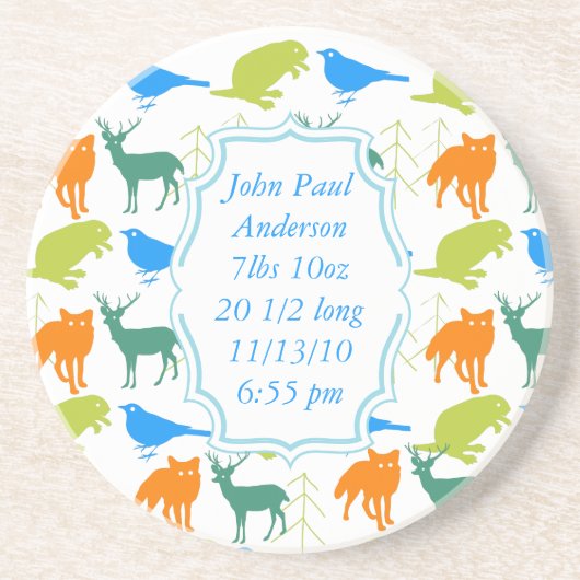 ヴィンテージモダンウッドランドクリーチャーカラフルコースター コースター (正面)