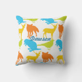 ヴィンテージモダンウッドランド動物枕 クッション (裏面)