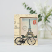 ヴィンテージモダンエッフェルタワーコラージュ絵葉書 ポストカード (スタンド正面)