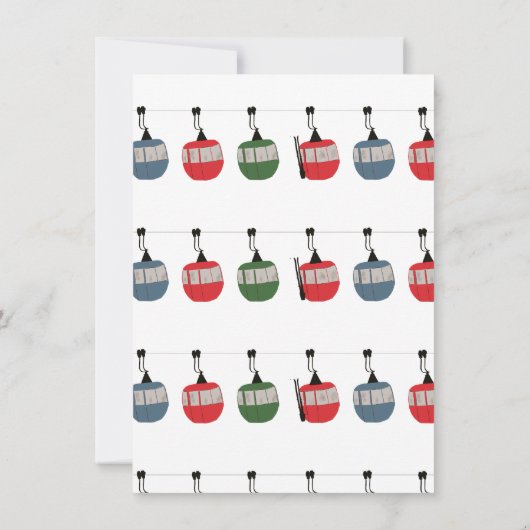 ヴィンテージモダンエペーススキースキー誕生日 招待状 (裏面)