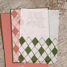 ヴィンテージモダンエメラルドグリーンアーガイルコジ結婚ーズ