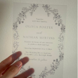 ヴィンテージモダンエレガンス結婚フローラ アクリル招待状