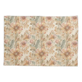 ヴィンテージモダンエレガントピーチフローラ 枕カバー (裏面)