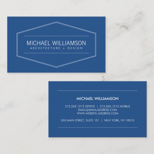 ヴィンテージモダンエンブレムアーキテクト、ビルダ 名刺 (正面/裏面)