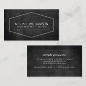 ヴィンテージモダンエンブレムブラック木造アーキテクト、構築 名刺 (正面/裏面)