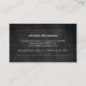 ヴィンテージモダンエンブレムブラック木造アーキテクト、構築 名刺 (裏面)