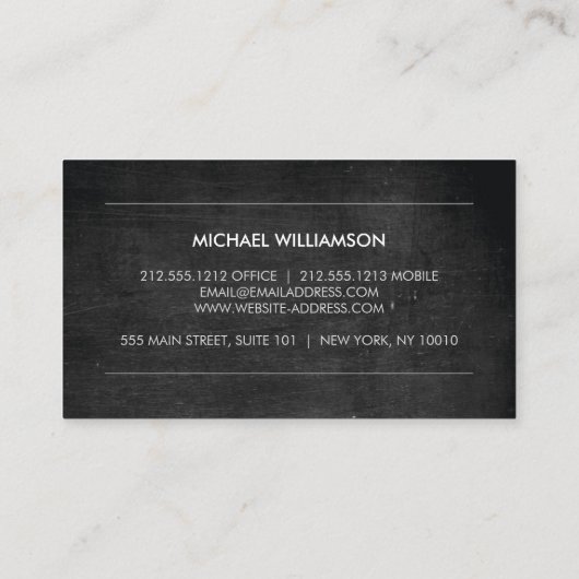 ヴィンテージモダンエンブレムブラック木造アーキテクト、構築 名刺 (裏面)