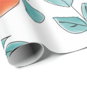 ヴィンテージモダンオレンジ果実手描きイラストレーター ラッピングペーパー (ロールコーナー)