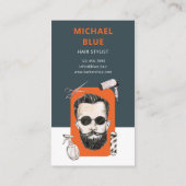 ヴィンテージモダンオレンジ色のヘア名刺 割引カード (裏面)