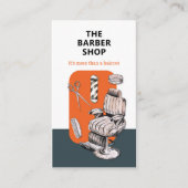 ヴィンテージモダンオレンジ色のヘア名刺 割引カード (正面)