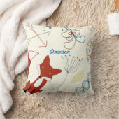 ヴィンテージモダンキツネ矢印ウッドランドピロー クッション (ブランケット)