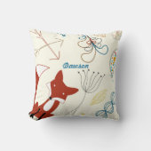 ヴィンテージモダンキツネ矢印ウッドランドピロー クッション (正面)