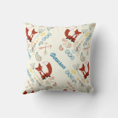 ヴィンテージモダンキツネ矢印ウッドランドピロー クッション (裏面)