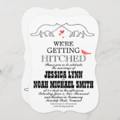 ヴィンテージモダンキュートキツネ結婚式招待状 招待状 (正面/裏面)