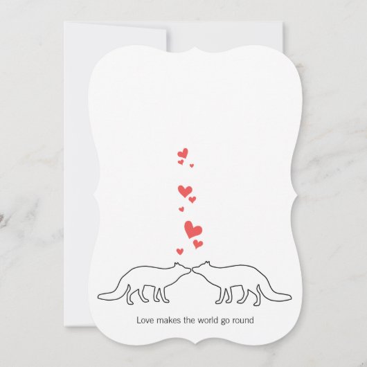 ヴィンテージモダンキュートキツネ結婚式招待状 招待状 (裏面)