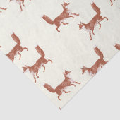 ヴィンテージモダンキュート赤キツネパターンアイボリー 薄葉紙 (詳細)