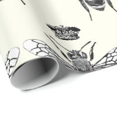 ヴィンテージモダンクイーンビークラウンアイボリーホワイト ラッピングペーパー (ロールコーナー)