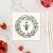 ヴィンテージモダンクイーンビークラウンバタフライリース スタンダードカクテルナプキン (インサイチュ)