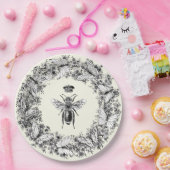 ヴィンテージモダンクイーンビークラウンバタフライリース ペーパープレート (パーティー)