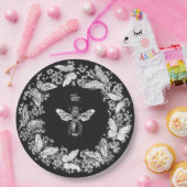 ヴィンテージモダンクイーンビークラウンバタフライリース ペーパープレート (パーティー)