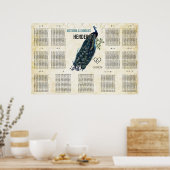 ヴィンテージモダンクジャク座席表 ポスター (キッチン)