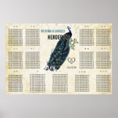 ヴィンテージモダンクジャク座席表 ポスター (正面)