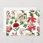 ヴィンテージモダンクリスマスの花 ポストカード (正面/裏面)
