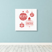 ヴィンテージモダンクリスマスオーナメント キャンバスプリント (インサイチュ (ウッドフロア))