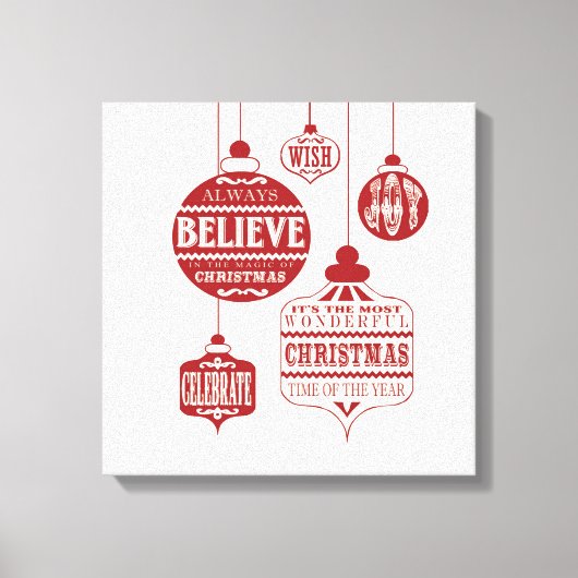 ヴィンテージモダンクリスマスオーナメント キャンバスプリント (正面)